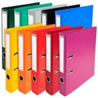 Classeur à levier Exacompta Étroit Prem Touch A4 50 mm Assortiment 2 Anneaux 53054E Carton, PP (Polypropylène) Portrait 10 Unités