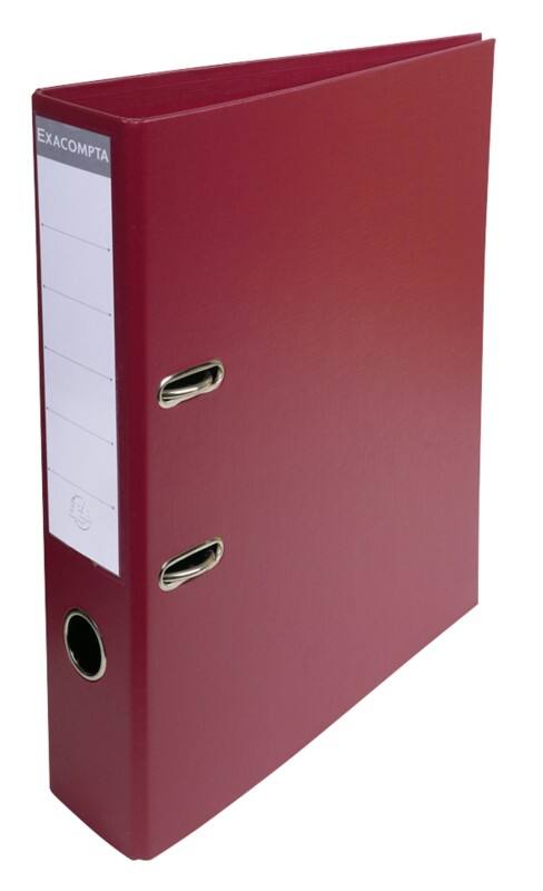 Exacompta Prem Touch Breed Ordner A4 70 mm Bordeauxrood 2 Ringen 53704E Kunststof Staand  10 Stuks