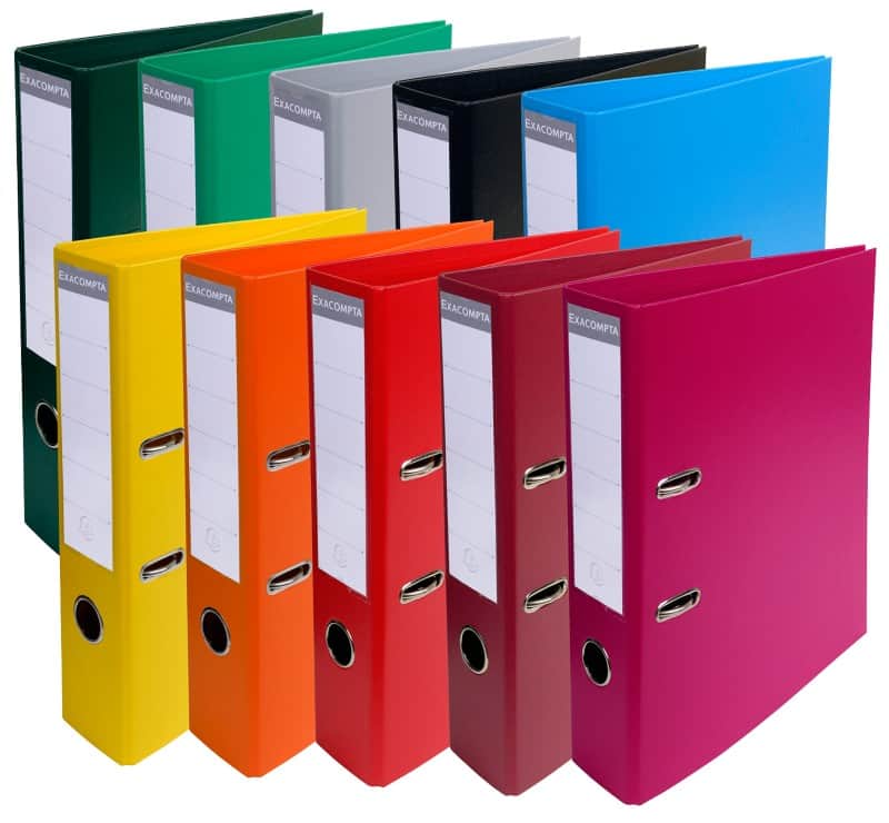 Classeur à levier Exacompta Large Prem Touch A4 70 mm Assortiment 2 Anneaux 53074E Plastique Portrait  10 Unités