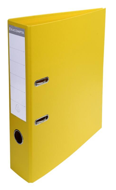 Classeur à levier Exacompta Large Prem Touch A4 70 mm Jaune 2 Anneaux 53749E Plastique Portrait  10 Unités