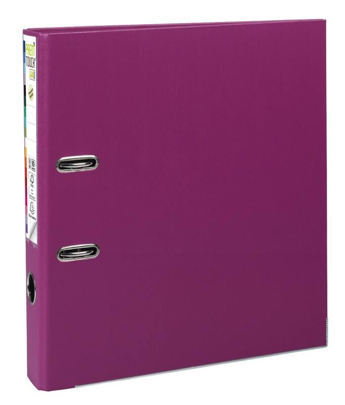 Classeur à levier Exacompta Étroit Prem Touch A4 50 mm Fuchsia 2 Anneaux 53147E Plastique Portrait  10 Unités