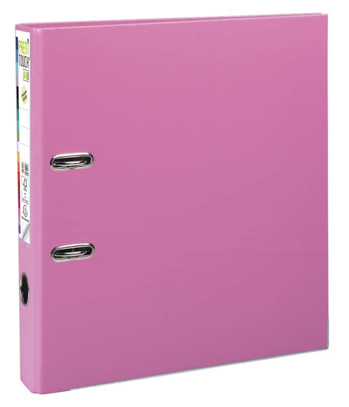 Classeur à levier Exacompta Étroit Prem Touch A4 50 mm Rose 2 Anneaux 53155E Plastique Portrait  10 Unités