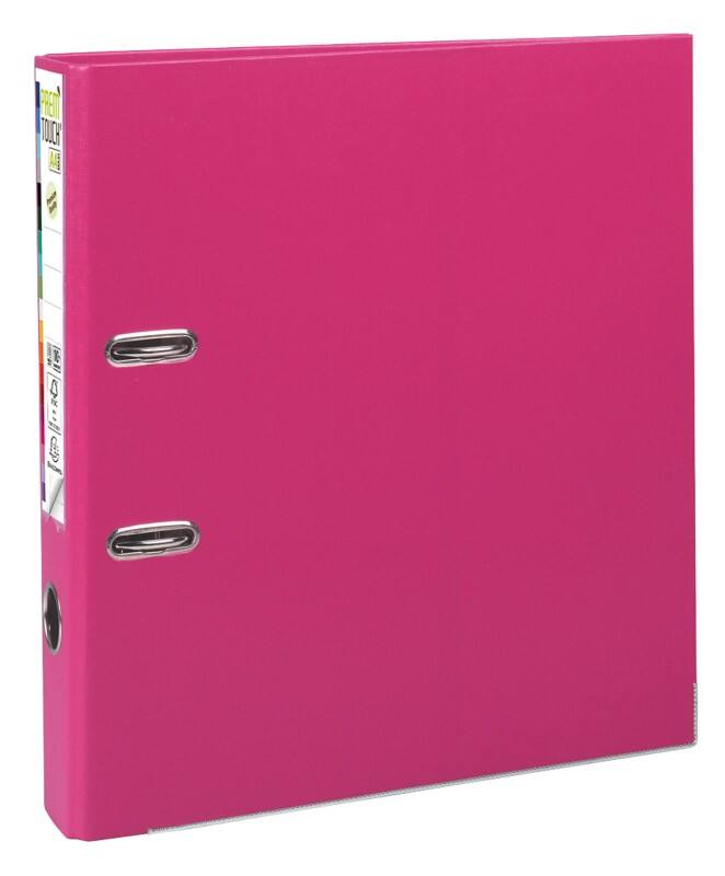 Classeur à levier Exacompta Étroit Prem Touch A4 50 mm Framboise 2 Anneaux 53159E Plastique Portrait  10 Unités