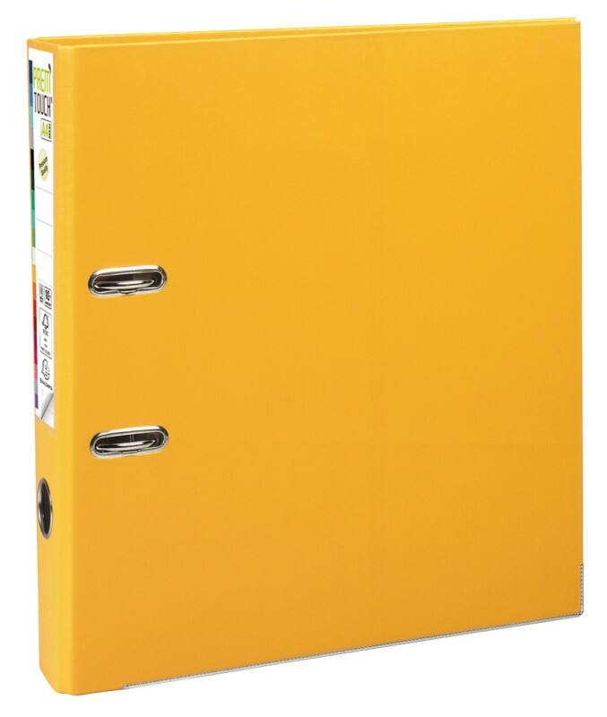 Classeur à levier Exacompta Étroit Prem Touch A4 50 mm Jaune 2 Anneaux 53149E Plastique Portrait  10 Unités