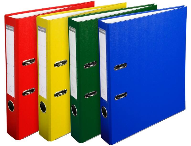 Exacompta Smal Ordner A4 50 mm Kleurenassortiment 2 Ringen 915400B Kunststof Staand  20 Stuks
