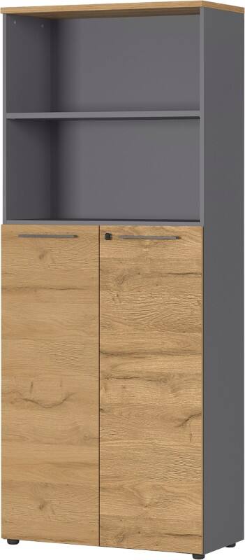 Armoire GERMANIA Mélamine Verrouillable 800 x 400 x 1970 mm Brun, graphite