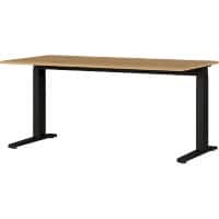 GERMANIA thuiskantoorbureau 4240-582 GW- Agenda HOME lichtbruin, zwart, eiken 1.600 x 800 x 680 - 880 mm