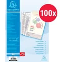 Pochette perforée Exacompta A4 Lisse Transparent 60 microns Polypropylène Ouverture au-dessus 5000E 100 Unités