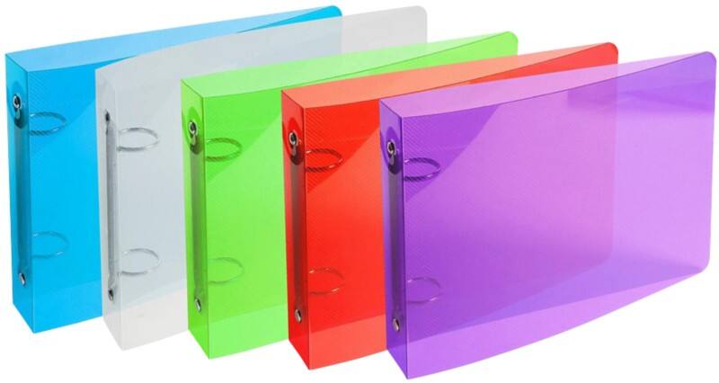 Classeur à anneaux Exacompta Crystal 25 mm PP (Polypropylène) 2 Anneaux Assortiment 51099E 10 Unités