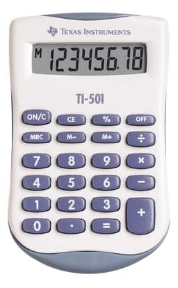 Calculatrice De Poche Texas Instruments TI-501 55 mm Bleu, Blanc 90 x 55 x 10 mm