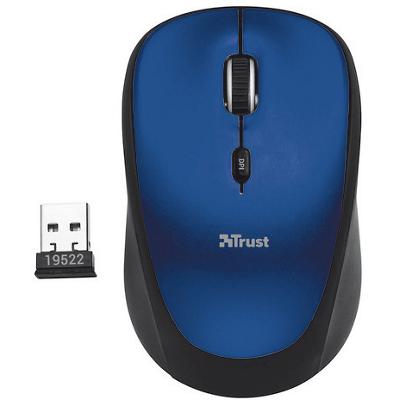 Trust Muis Yvi Optisch voor Rechts- gebruikers USB-A Micro ontvanger Blauw | Viking Direct BE