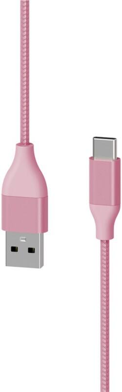 Câble Xlayer PREMIUM Métallique USB vers USB C 1,5m (Recharge rapide 3A/USB 2.0) Rose