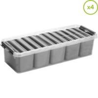 Boîte de rangement helit 3,5 l Transparent PP (Polypropylène) 38,5 x 14,1 x 9,3 cm 4 unités