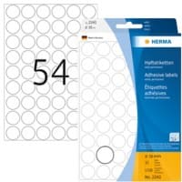 Étiquettes adhésives HERMA 2240 Blanc Ø16 mm 32 feuilles de 54 étiquettes 2240