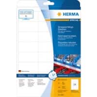 Étiquettes en plastique résistantes HERMA 4582 A4 Blanc Rectangulaires 66 x 33,8 mm 10 Feuilles de 24 Étiquette 4582