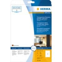 HERMA Laser Etiketten 8020 Klevend A4 Transparant 210 x 297 mm  25 Vellen à 1 Etiketten