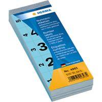 Étiquettes numérotées HERMA 4893 Bleu 28 x 56 mm 500 Feuilles de 5 Étiquettes 4893