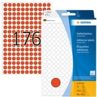 Pastilles autocollantes HERMA 2212 Rouge Ø 8 mm 32 feuilles de 176 étiquettes 2212