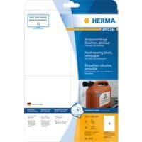 Étiquettes en plastique résistantes HERMA 4576 A4 Blanc Rectangulaires 105 x 148 mm 20 Feuilles de 4 Étiquette 4576