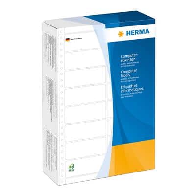 Étiquettes d'ordinateur en continu 2 rangées HERMA 8221 Blanc 88,9 x 23 mm 12000 Unités 12000 Unités 8221