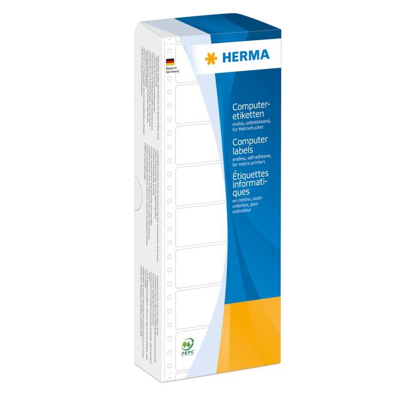 HERMA Dot Matrix Computeretiketten 8122 Klevend Rood 101,6 x 48,4 mm  2000 Stuks
