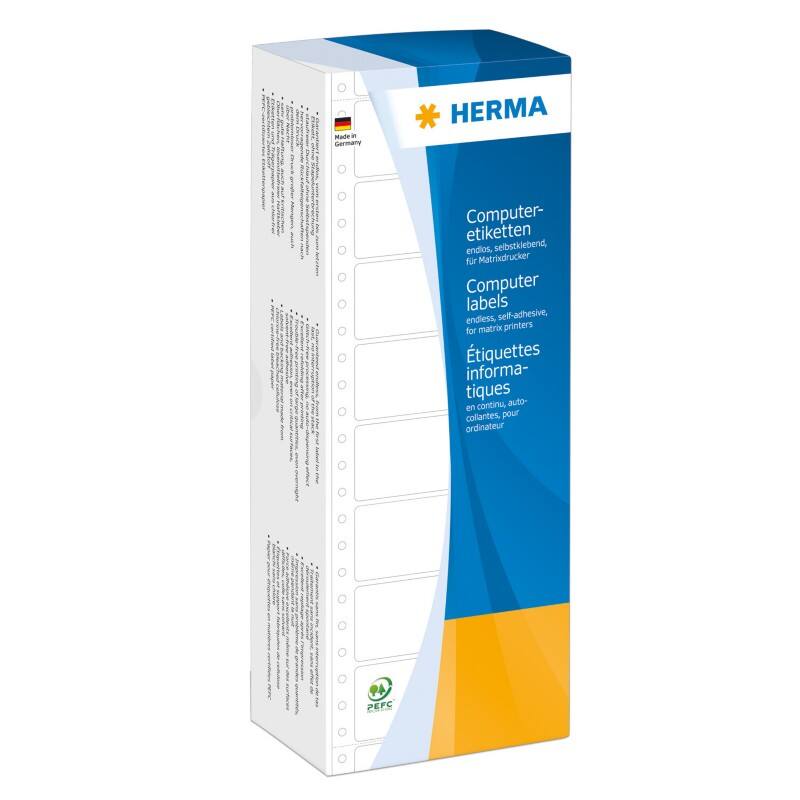 HERMA Dot Matrix Computeretiketten 8228 Klevend Wit 38,1 x 10,3 mm  24000 Stuks