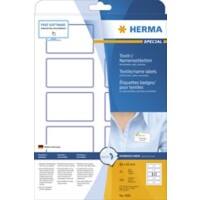 Étiquettes badges HERMA 4591 Blanc, en textile Rectangulaires 80 x 50 mm 10 feuilles de 10 étiquettes 4591