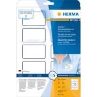 Étiquettes badges HERMA 4410 Blanc, en textile Rectangulaires 80 x 50 mm 20 feuilles de 10 étiquettes 4410