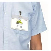 Étiquettes badges HERMA 9011 Blanc, en textile Rectangulaires 90 x 54 mm 25 feuilles de 10 étiquettes 9011