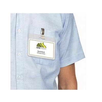 Étiquettes badges HERMA 9011 Blanc, en textile Rectangulaires 90 x 54 mm 25 feuilles de 10 étiquettes 9011