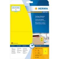 Étiquettes de couleur HERMA Laser 4496 adhésif Jaune 20 x 14,4 cm 20 Feuilles de 2 Étiquettes