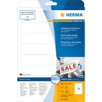 HERMA Laser Etiketten 10009 Klevend Wit 8,8 x 3,3 cm  25 Vellen à 16 Etiketten