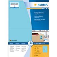 Étiquettes de couleur HERMA 4568 Bleu Rectangulaires 199 x 143 mm 100 Feuilles de 2 Étiquettes 4568