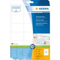 Étiquettes d'adresse HERMA 4501 Blanc Rectangulaires 63,5 x 46,6 mm 25 feuilles de 18 étiquettes 4501