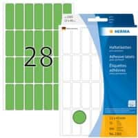 Étiquettes universelles HERMA 2365 Adhésif Vert 13 x 40 mm 32 Feuilles de 28 Étiquettes