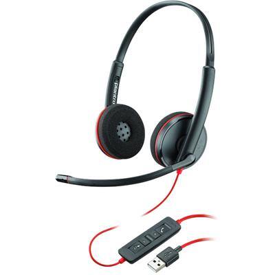 Casque filaire Plantronics Blackwire C3220 Sur tête Antibruit USB Avec microphone Noir, rouge