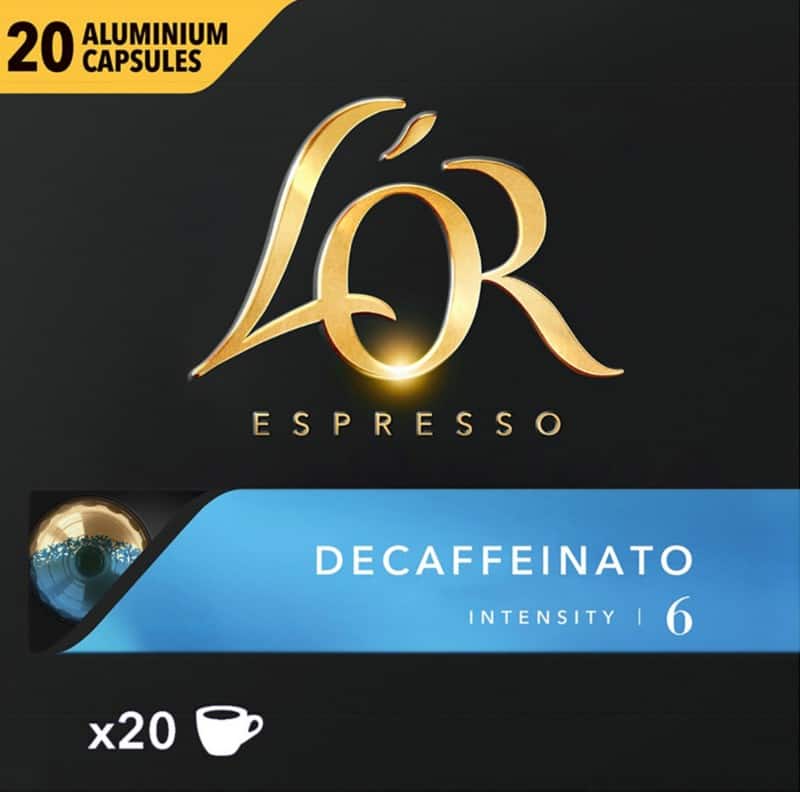 Capsules de café L'OR Décaféiné Nespresso Capsules 20 unités de 5,2 g