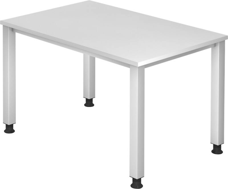 Bureau Hammerbacher Q Series VQS Hauteur ajustable Rectangulaire Blanc 4 pieds métalliques 1200 (L) x 800 (P) x 810 (H) mm Acier, Aggloméré