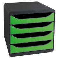 Module à tiroirs Exacompta Big Box 4 tiroirs Plastique Noir, vert 27,8 x 34,7 x 26,7 cm