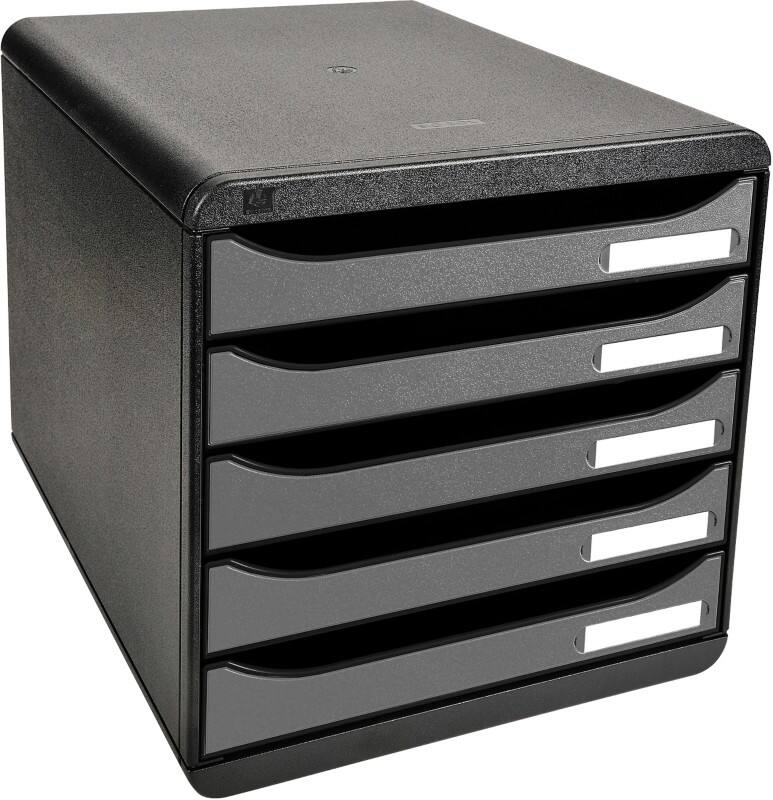 Module de classement Exacompta ECOBlack Plastique Argenté, noir 5 Tiroirs 27,8 x 34,7 x 27,1 cm A4+