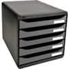 Module à tiroirs Exacompta Big Box Plus 5 tiroirs Plastique Argenté, noir 27,8 x 34,7 x 27,1 cm