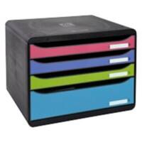 Module à tiroirs Exacompta Big Box Plus Horizon Maxi 1928 4 tiroirs Plastique Assortiment 35,5 x 27 x 27,1 cm