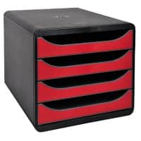 Module à tiroirs Exacompta Big Box 4 tiroirs Plastique Noir, rouge 27,8 x 34,7 x 26,7 cm