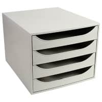 Module à tiroirs Exacompta EcoBox 4 tiroirs Plastique Gris clair 28,4 x 34,8 x 23,4 cm
