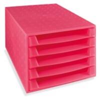 Module à tiroirs Exacompta The Box 5 tiroirs Plastique Rose 28,4 x 38,7 x 21,8 cm