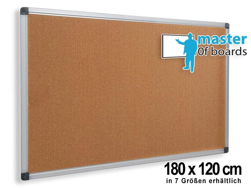 master of boards Kurk Prikbord Wandmontage 180 (B) x 1,5 (D) x 120 (H) cm Bruin