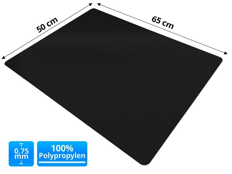 office marshal Bureauonderlegger PP Zwart 65 x 50 cm 5 stuks