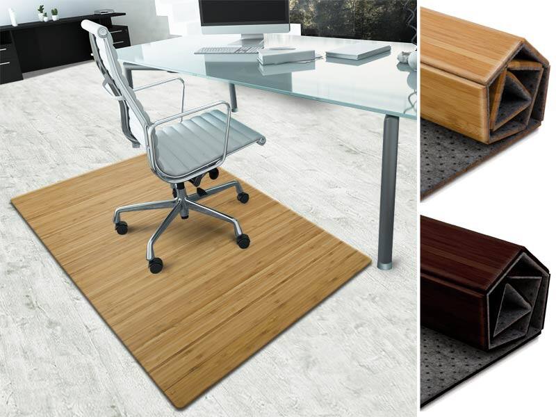 FLOORDIREKT PRO Stoelmat Bamboe, vilt Bruin 90 x 120 cm