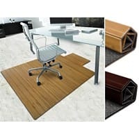 Tapis protège-sol FLOORDIREKT PRO Avec lèvre Bambou, feutre Brun clair 90 x 120 cm