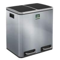 Poubelle à pédale Casa Pura Felix 30 L Argenté Acier inoxydable, PP (Polypropylène) 2 x 15 Liter